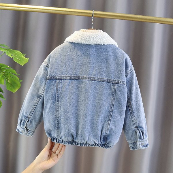 Dječja traper jakna s toplom postavom i gumicom