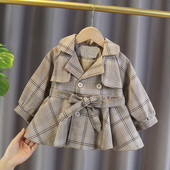 Svakodnevna dječja proljetna jakna s remenom za djevojčice