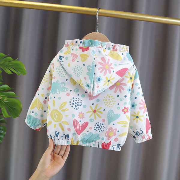 Šarena proljetna dječja jakna za djevojčice s kapuljačom