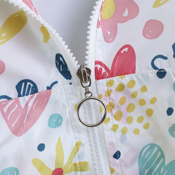 Šarena proljetna dječja jakna za djevojčice s kapuljačom