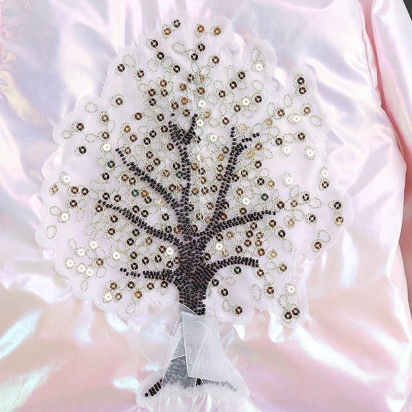 Novi model dječje jakne sa trakama i kapuljačom za djevojčice