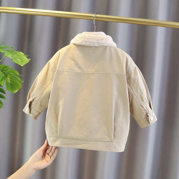 Dječja jakna za djevojčice u bež boji sa dugmićima