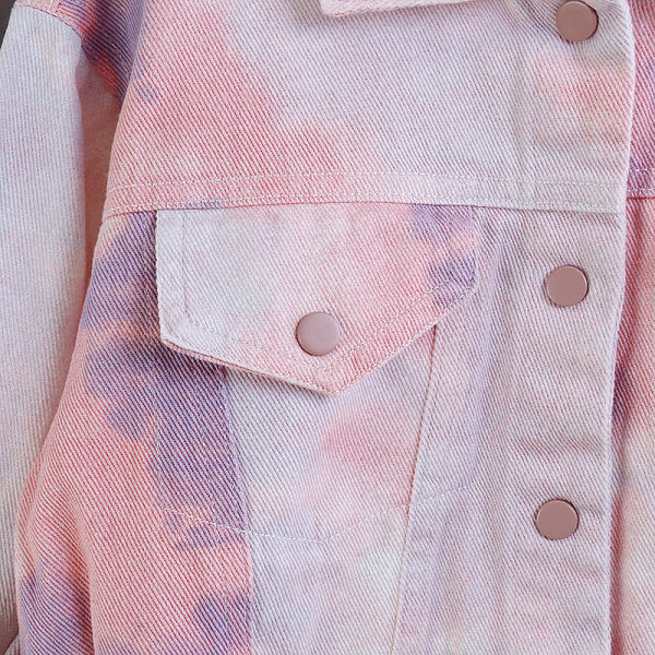 Dječja ležerna jakna s gumbima i džepovima u ružičastoj boji