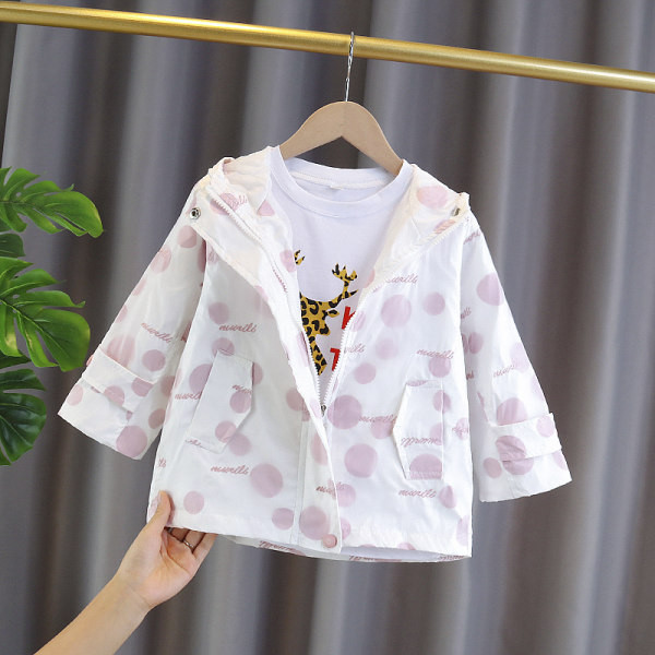 Novi model dječje jakne sa kapuljačom na točkice za djevojčice