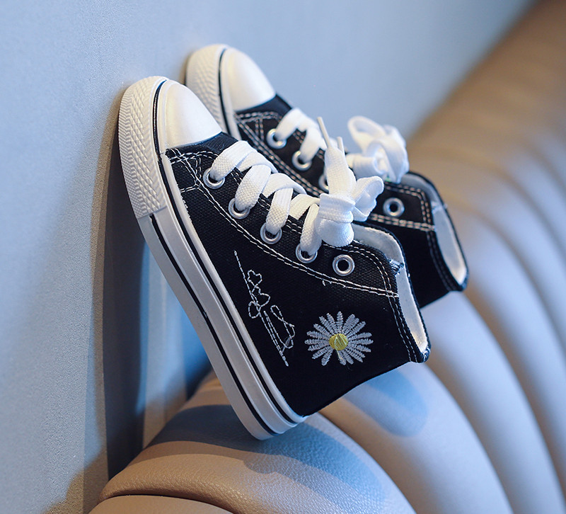 Dječje platnene tenisice s vezom za djevojčice