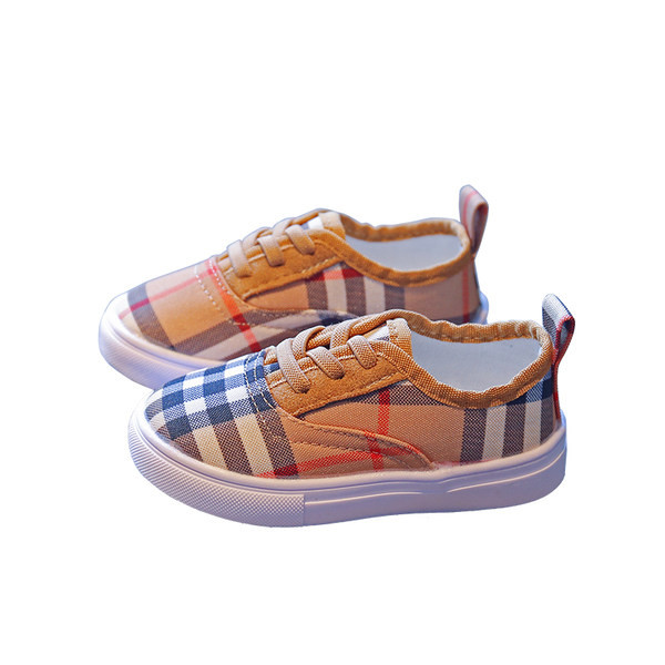 Karirane tekstilne tenisice s vezicama