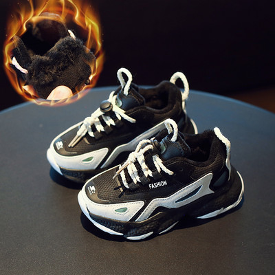 Νέο μοντέλο παιδικά αθλητικά παπούτσια με ζεστή επένδυση - για κορίτσια