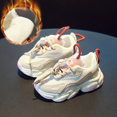 Νέο μοντέλο παιδικά αθλητικά παπούτσια με ζεστή επένδυση - για κορίτσια