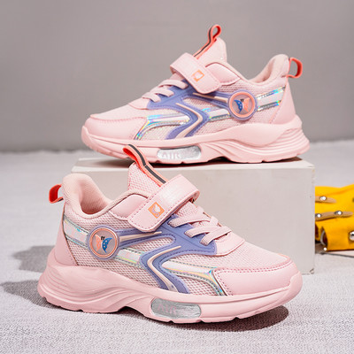 Αναπνεύσιμα παιδικά αθλητικά παπούτσια για κορίτσια με λουράκια βλκρό