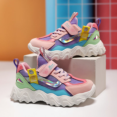 Αναπνεύσιμα παιδικά αθλητικά παπούτσια για κορίτσια με λουράκια βλκρό