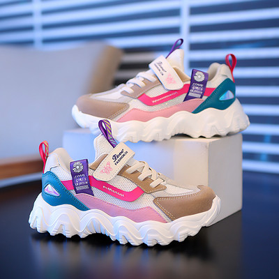 Αναπνεύσιμα παιδικά αθλητικά παπούτσια για κορίτσια με λουράκια βλκρό