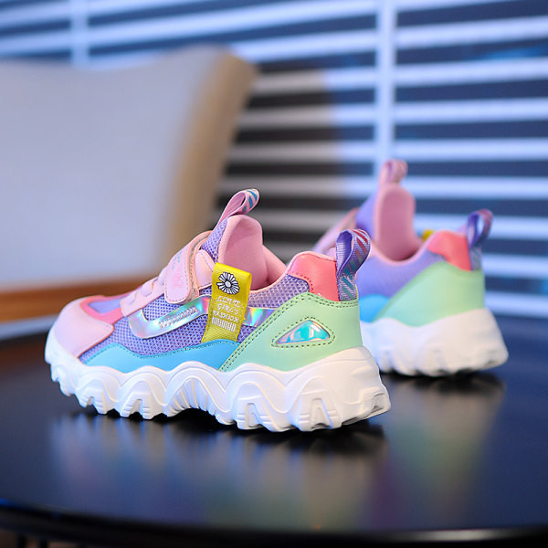 Νέο μοντέλο παιδικά χρωματιστά αθλητικά παπούτσια με τραχιά σόλα για κορίτσια