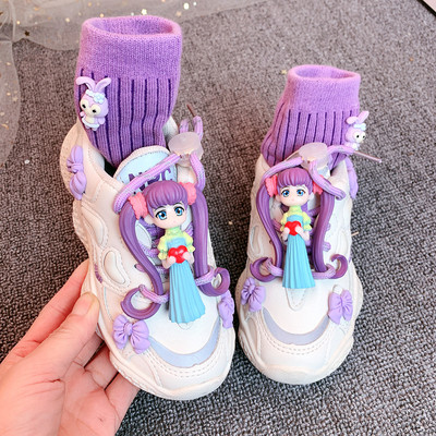 Adidași casual pentru copii cu aplicare de culoare și element 3D