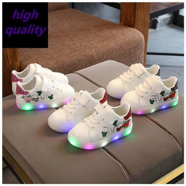 Νέο μοντέλο παιδικά αθλητικά παπούτσια έκο δερμάτινα με κέντημα για κορίτσια