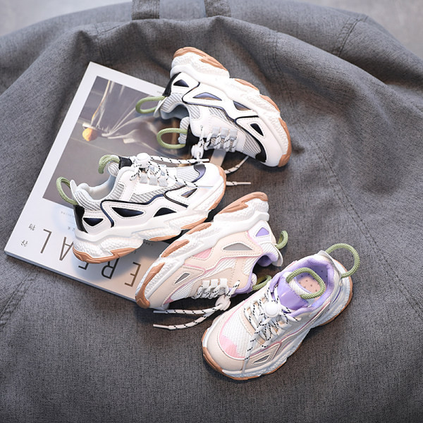 Ženske tenisice u bijeloj i rozoj boji sa vezicama za djevojčice