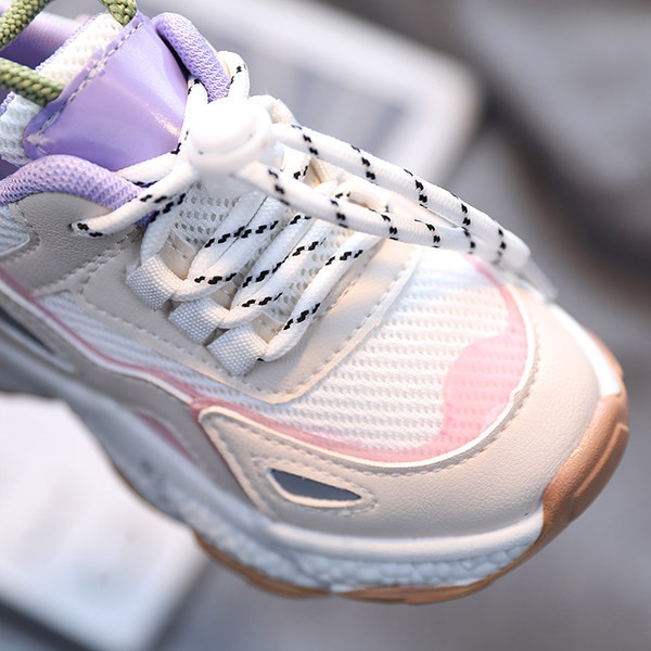 Ženske tenisice u bijeloj i rozoj boji sa vezicama za djevojčice