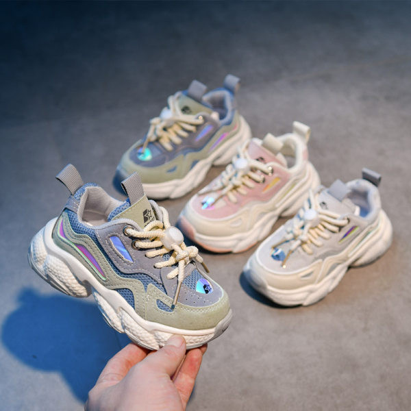 Proljetne dječje tenisice sa sjajnim efektom za djevojčice