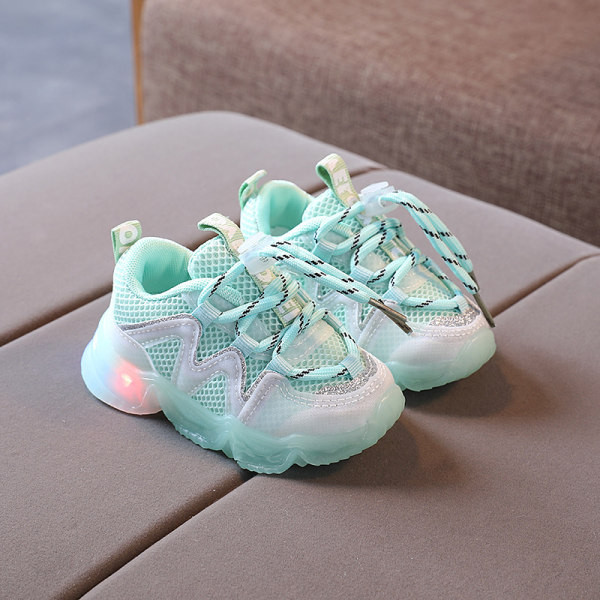 Φωτεινά παιδικά πάνινα παπούτσια με πλέγμα και κορδόνια