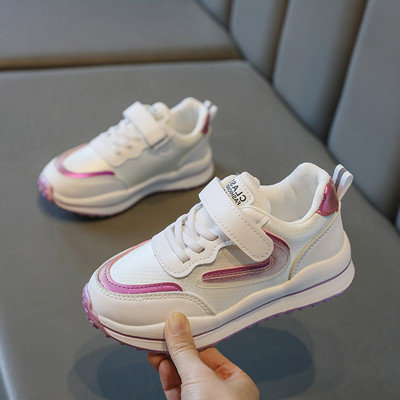 Παιδικά αθλητικά παπούτσια από οικολογικό δέρμα με  λουράκια βελκρό