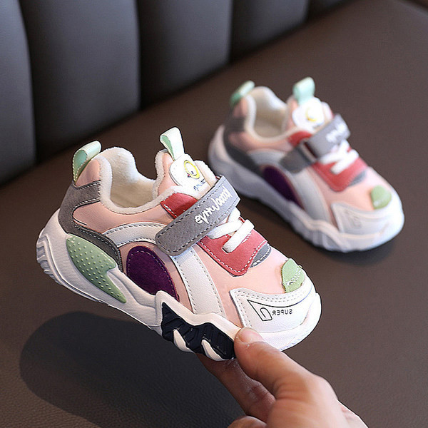 Casual παιδικά αθλητικά παπούτσια για κορίτσια με λουράκια βελκρό