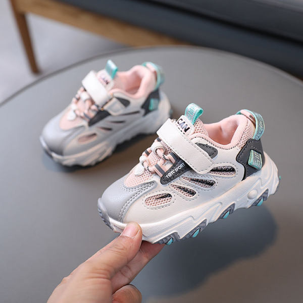 Παιδικά αθλητικά πάνινα παπούτσια με πλέγμα και κορδόνια - για κορίτσια και αγόρια