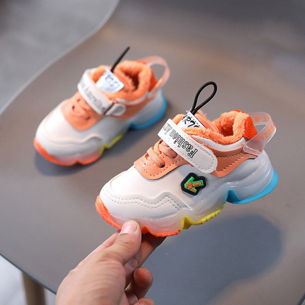 Νέο μοντέλο παιδικά αθλητικά παπούτσια από δέρμα faux με λουράκια βελκρό για κορίτσια