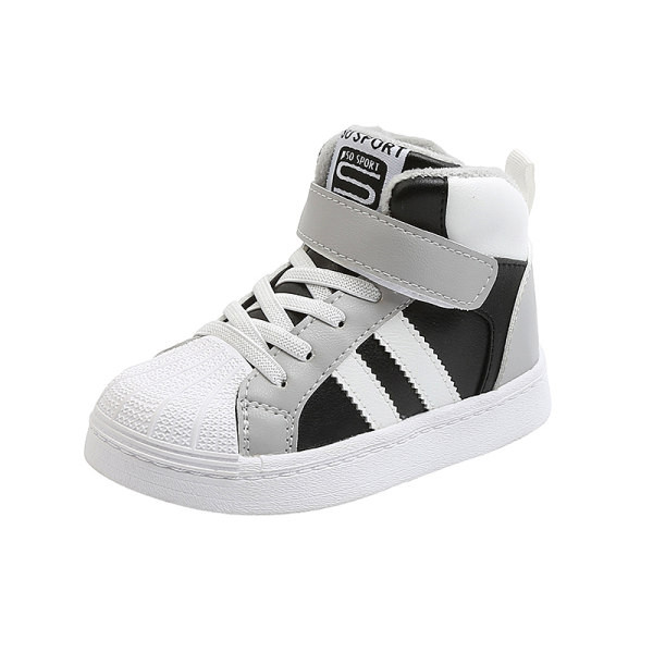 Adidași model înalt din piele ecologică cu șireturi și autocolante