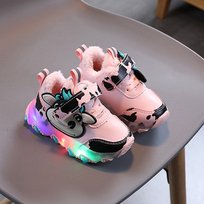 Moderne dječje kožne tenisice za djevojčice sa svjetlećim đonom