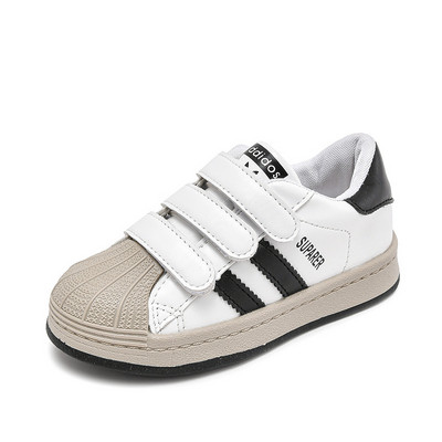 Tenisi casual pentru copii din imitatie de piele cu inchidere cu velcro