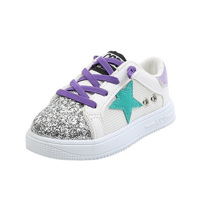 Dječje tenisice s ravnim potplatom i sjajnim česticama