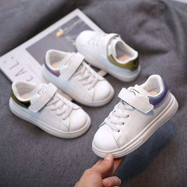 Adidași casual din piele ecologică cu platformă plată pentru fete