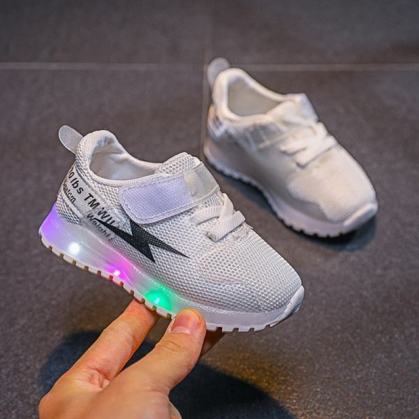 Svjetleće dječje tenisice s naljepnicama - ravni potplat