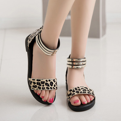 Naiste vabaaja sandaalid lameda tallaga - ökonahk