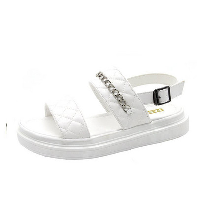 Ženske sandale od eko kože sa kopčom i ravnim đonom