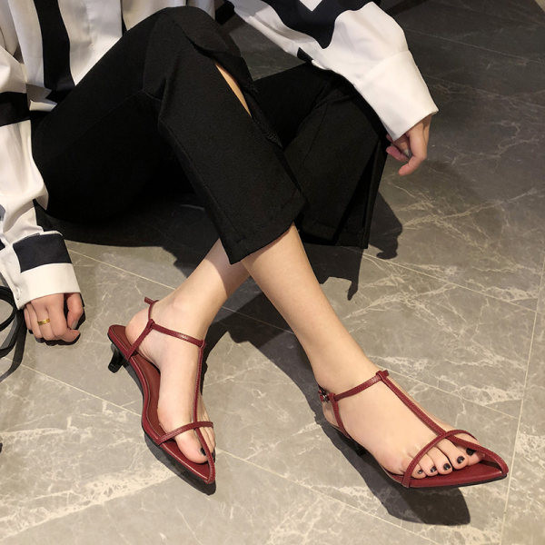 Model nou de sandale dama din piele ecologica - inaltime toc 3 cm