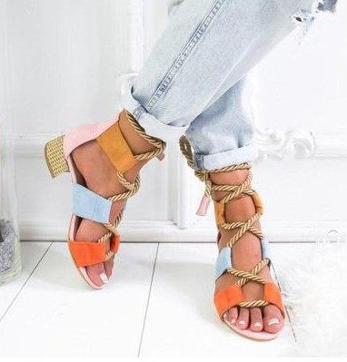 Ležerne moderne eko antilop sandale s vezicama