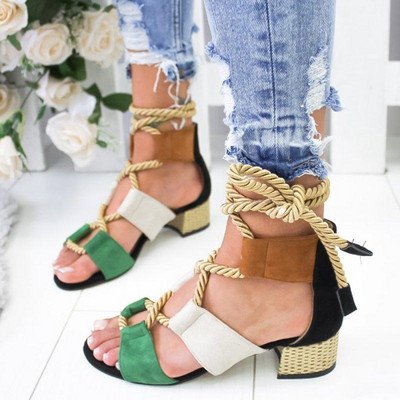 Sandale casual moderne din piele intoarsa ecologica cu sireturi