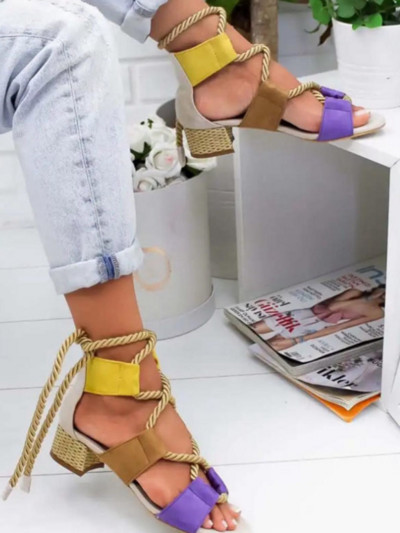 Sandale casual moderne din piele intoarsa ecologica cu sireturi