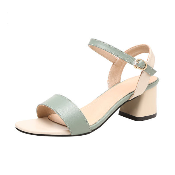 Ležerne ženske sandale sa remenčićima od eko kože i petom visine 5 cm