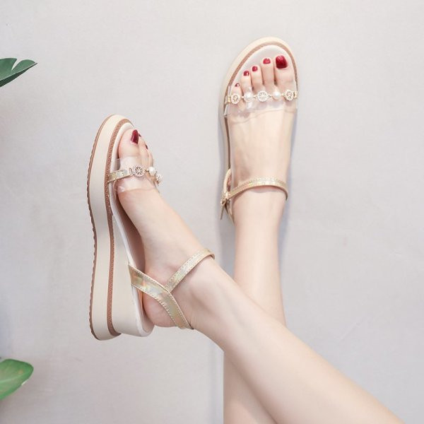 Moderne ženske sandale s perlama i remenom