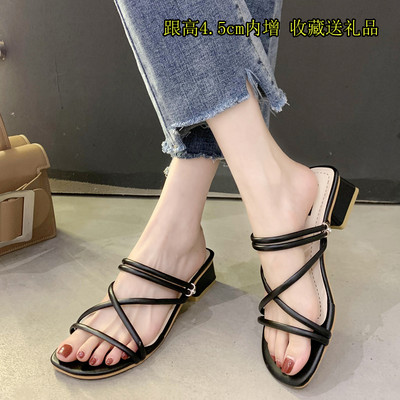 Ženske sandale od eko kože na nisku potpeticu