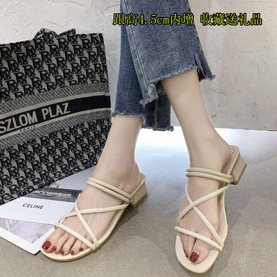 Ženske sandale od eko kože na nisku potpeticu