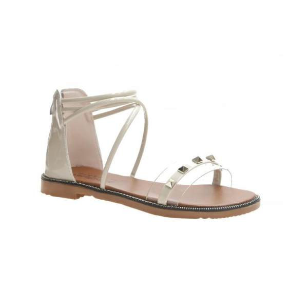 Ležerne ženske sandale s metalnim ukrasima i ravnim potplatom