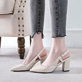 Proljetno-jesenski model sandala na špic od eko kože