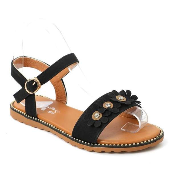 Sandale de dama cu flori si talpa plata