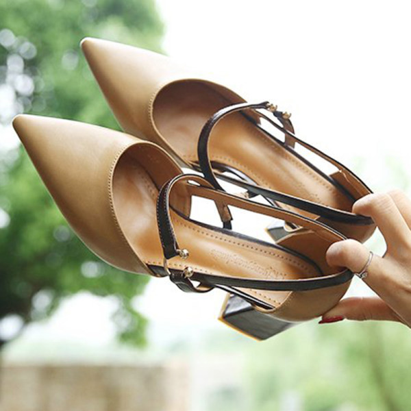 Laisvalaikio basučių smailus modelis pagamintas iš eko odos