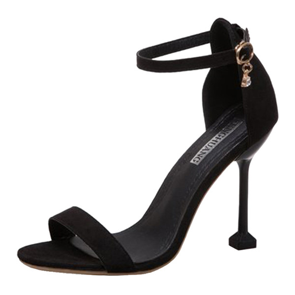 Sandale elegante cu toc, cu bretele subțiri