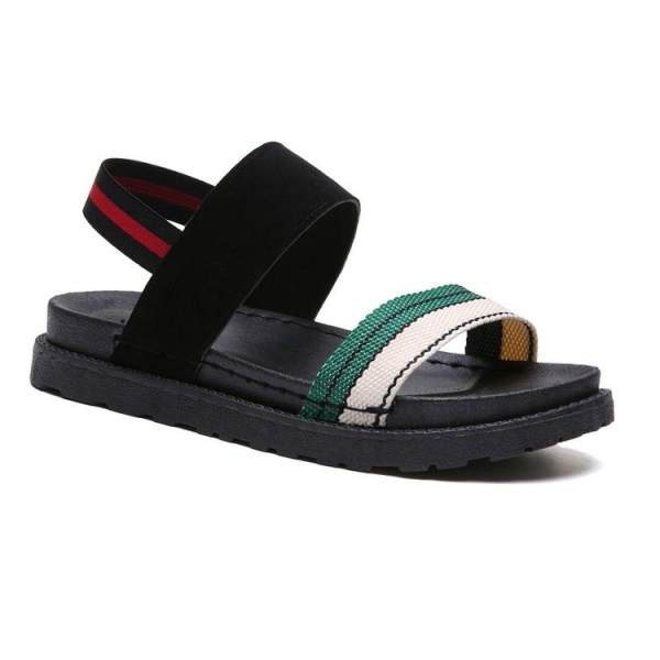 Sandale casual dama din material textil cu talpa plata