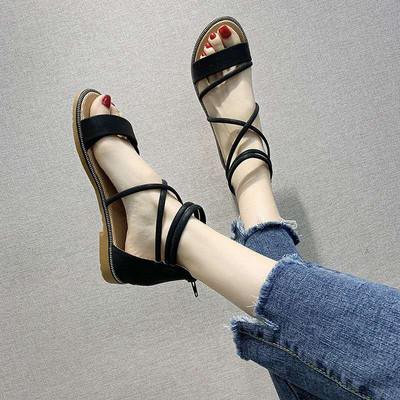 Ženske sandale od eko kože sa ravnim đonom