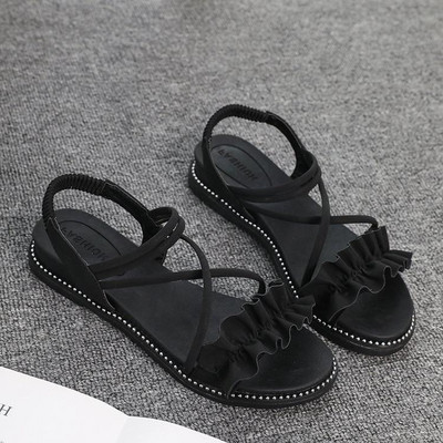 Sandale casual dama cu bucle si talpa plata